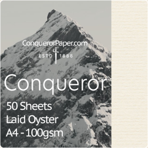 SMALL PACK - TINT:Oyster, FINISH:Laid, PAPER:100gsm, SIZE:A4-210x297mm, QTY:50Sheets, WATERMARK:Yes 